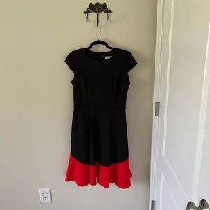 women’s black and red calvin klein dress